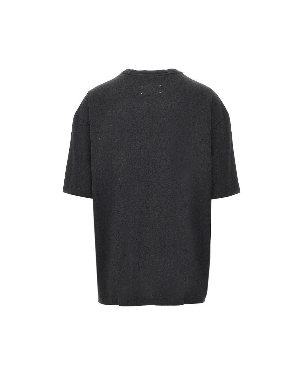 Maison Margiela Black Logo Print Oversized T-Shirt for men