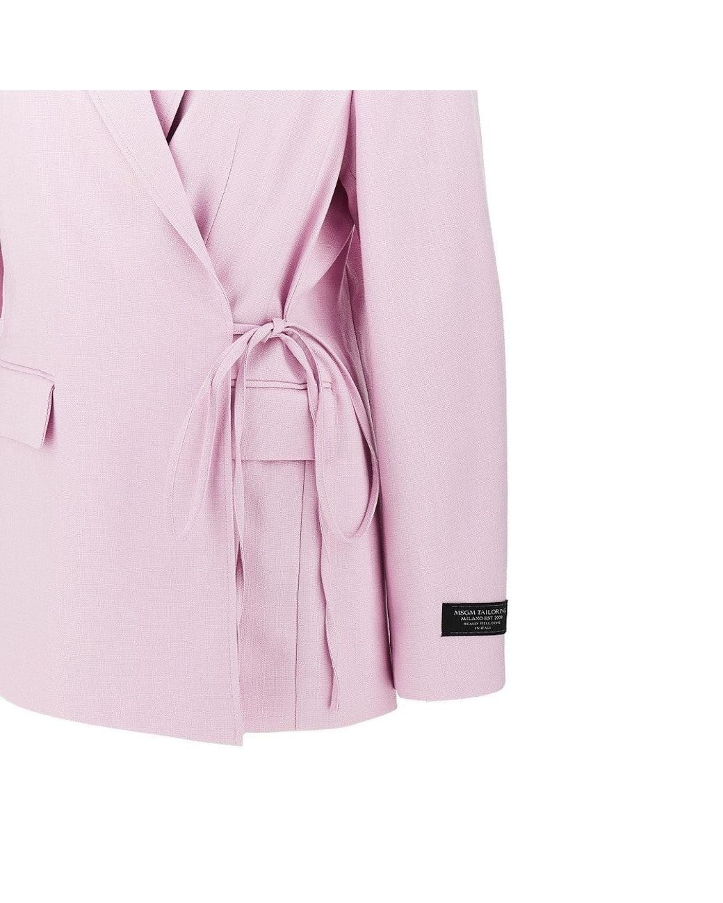 MSGM Pink Canvas Wrap-Over Jacket