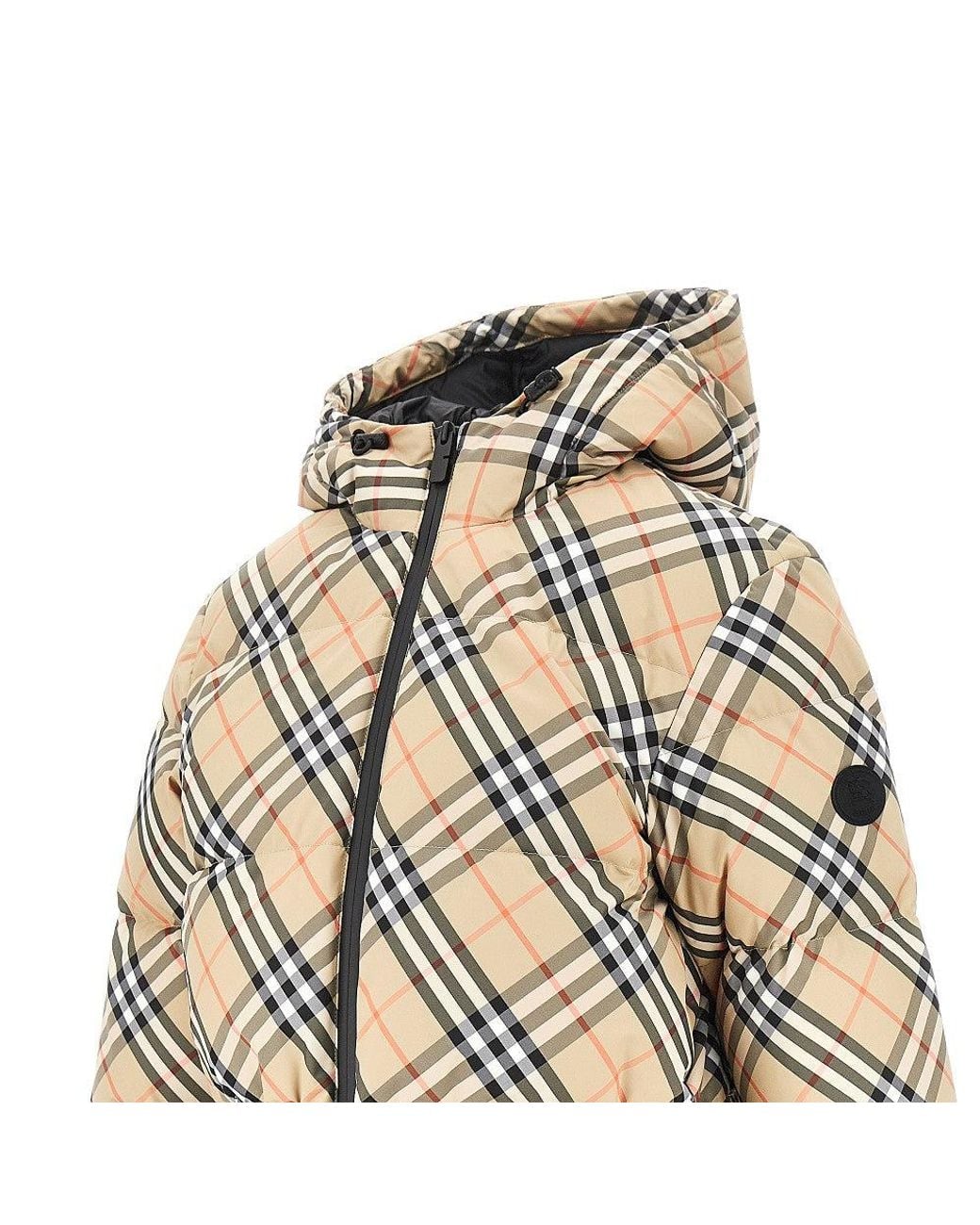 Burberry Metallic Check Nylon Down Jacket