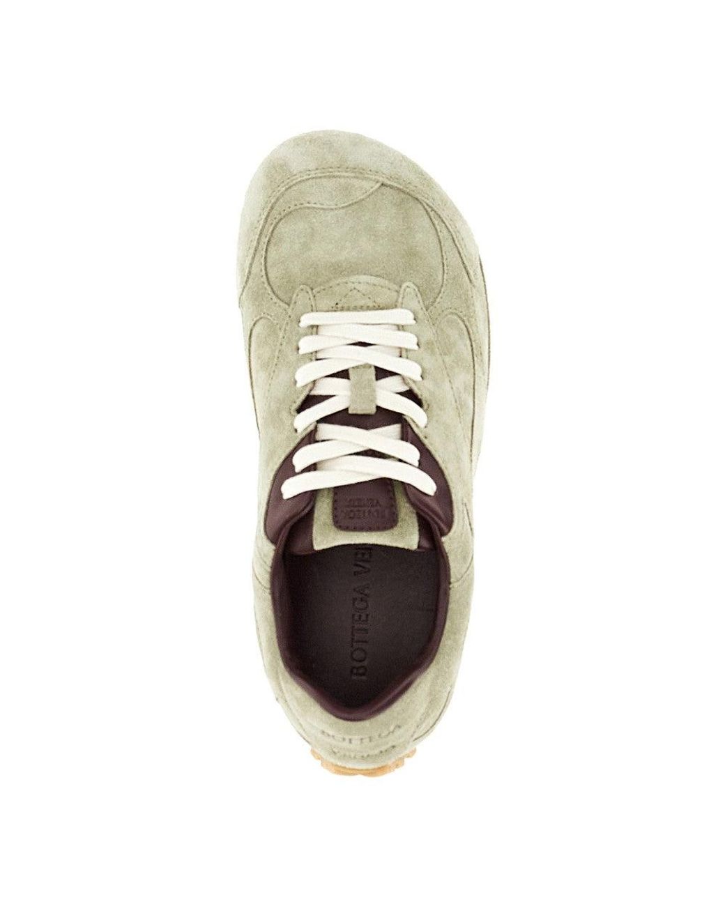 Bottega Veneta Green 'Orbit Flash' Suede Leather Sneakers