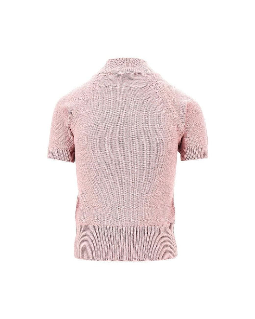 Vivienne Westwood Pink 'Bea' Turtleneck Knitted Top