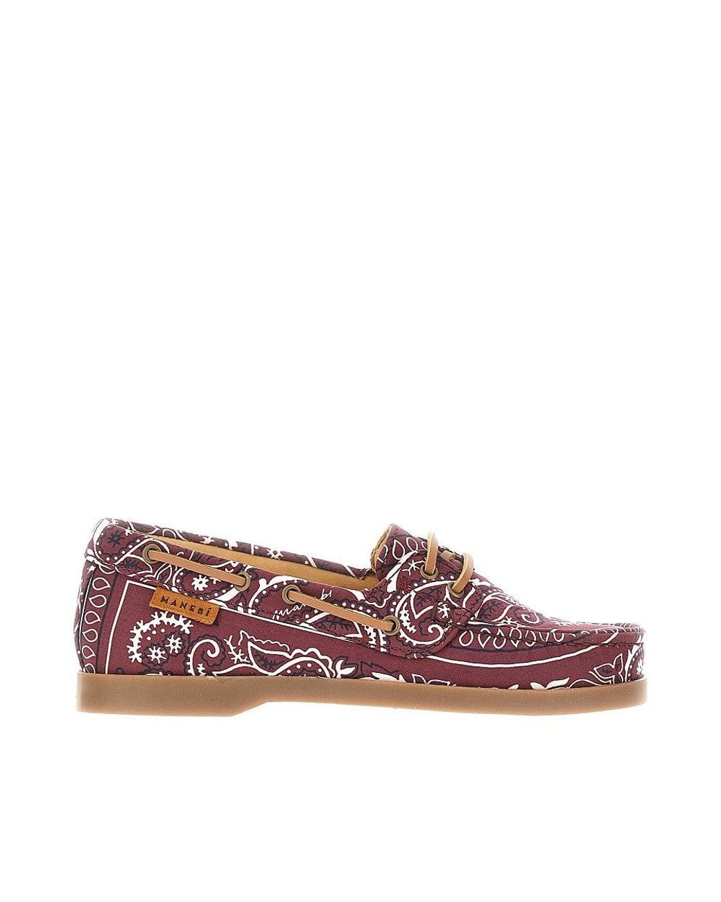 Manebí Pink Boat Shoes With Bandana Motif