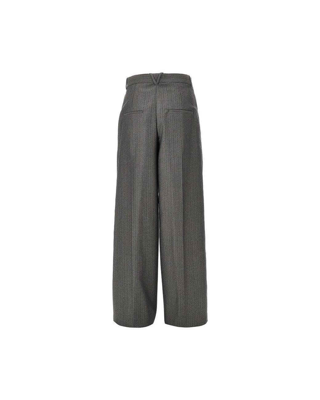 Bottega Veneta Gray Wool And Mohair Pants With Darts