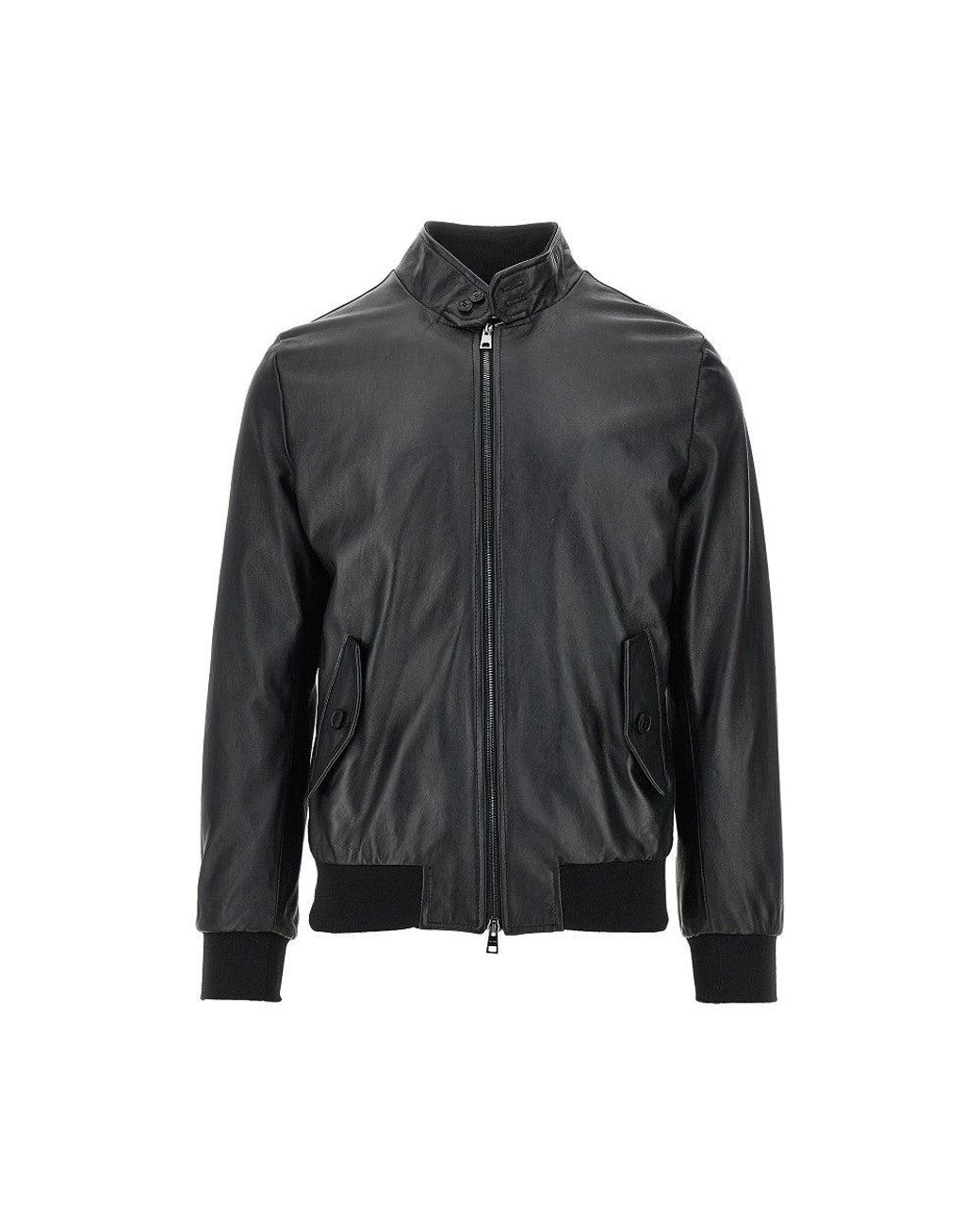 Dacute Gray Nappa Leather New Ben Bomber Jacket for men