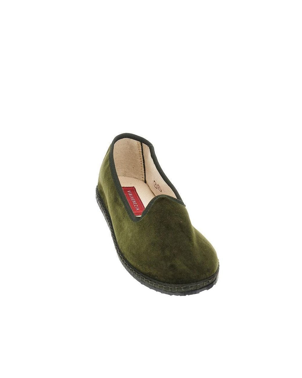 Vibi Venezia Green Velvet Slippers