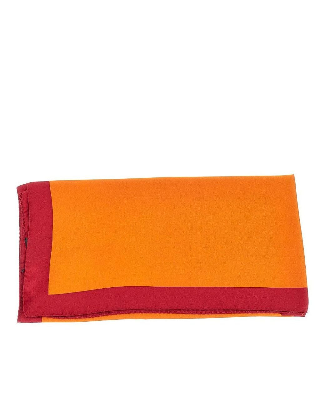 Saint Laurent Orange 'Cassandre' Silk Twill Scarf