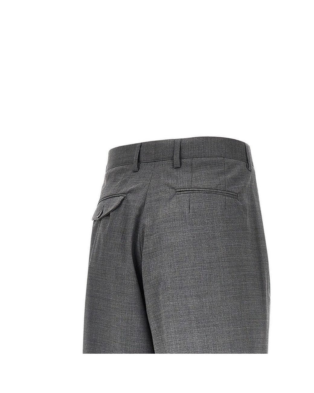 MARSĒM Gray Wool-Blend Pants With Dart for men
