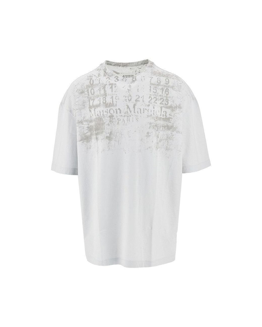 Maison Margiela White Logo Print Oversized T-Shirt for men