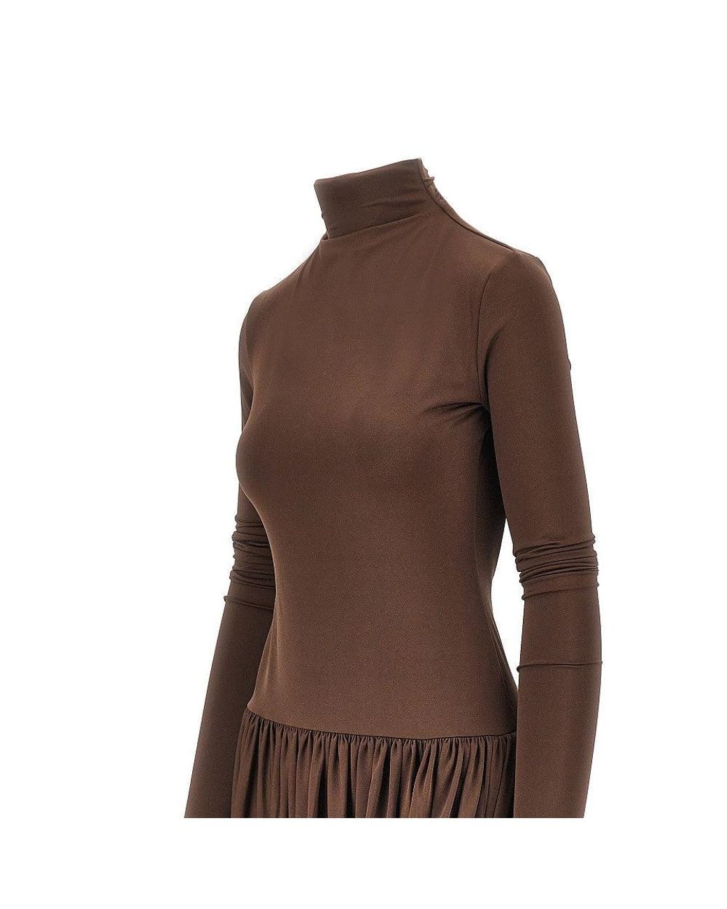 ANDAMANE Brown 'Vesna' Jersey Midi Dress