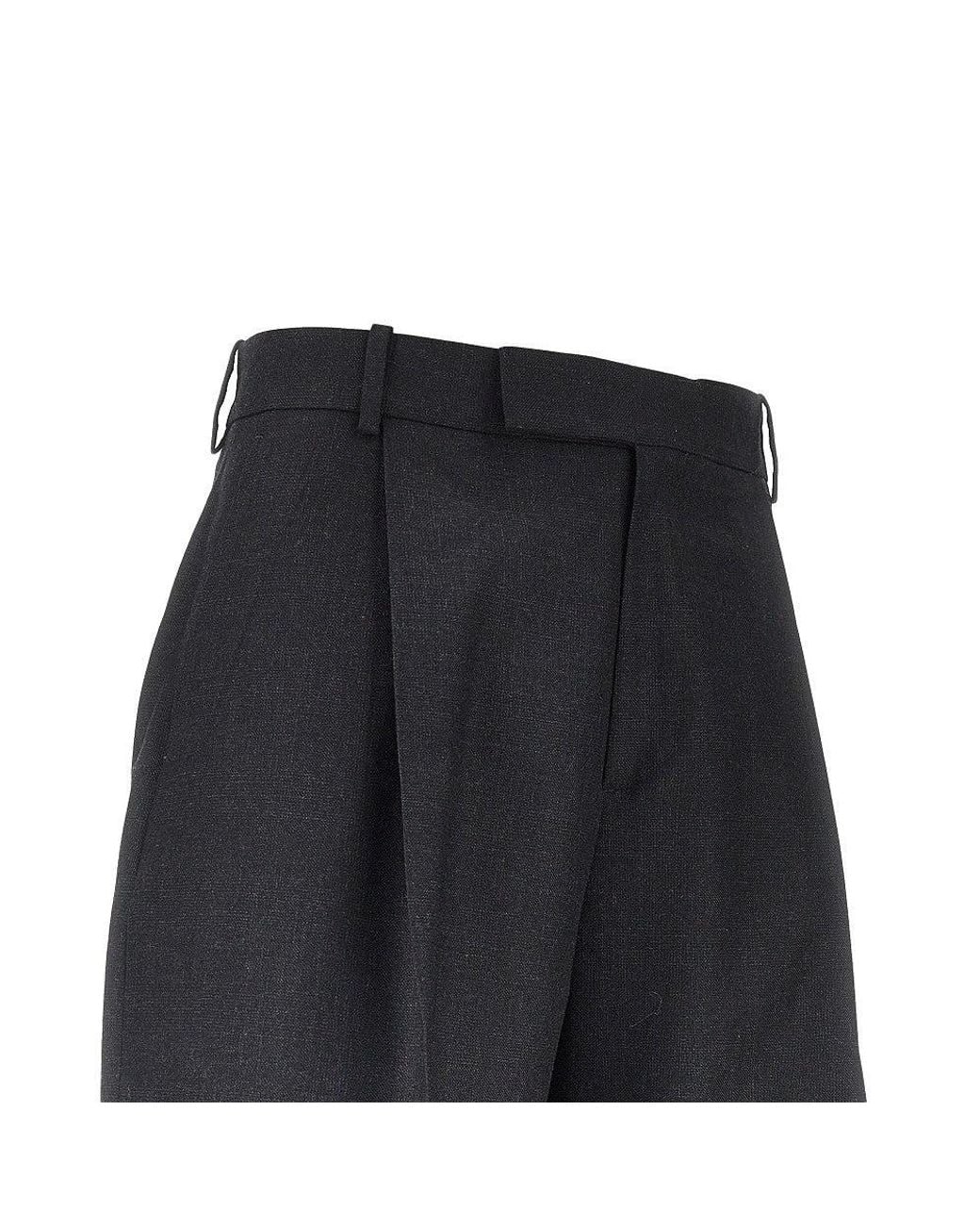 Studio Nicholson Black Pleated Hopsack Pants for men
