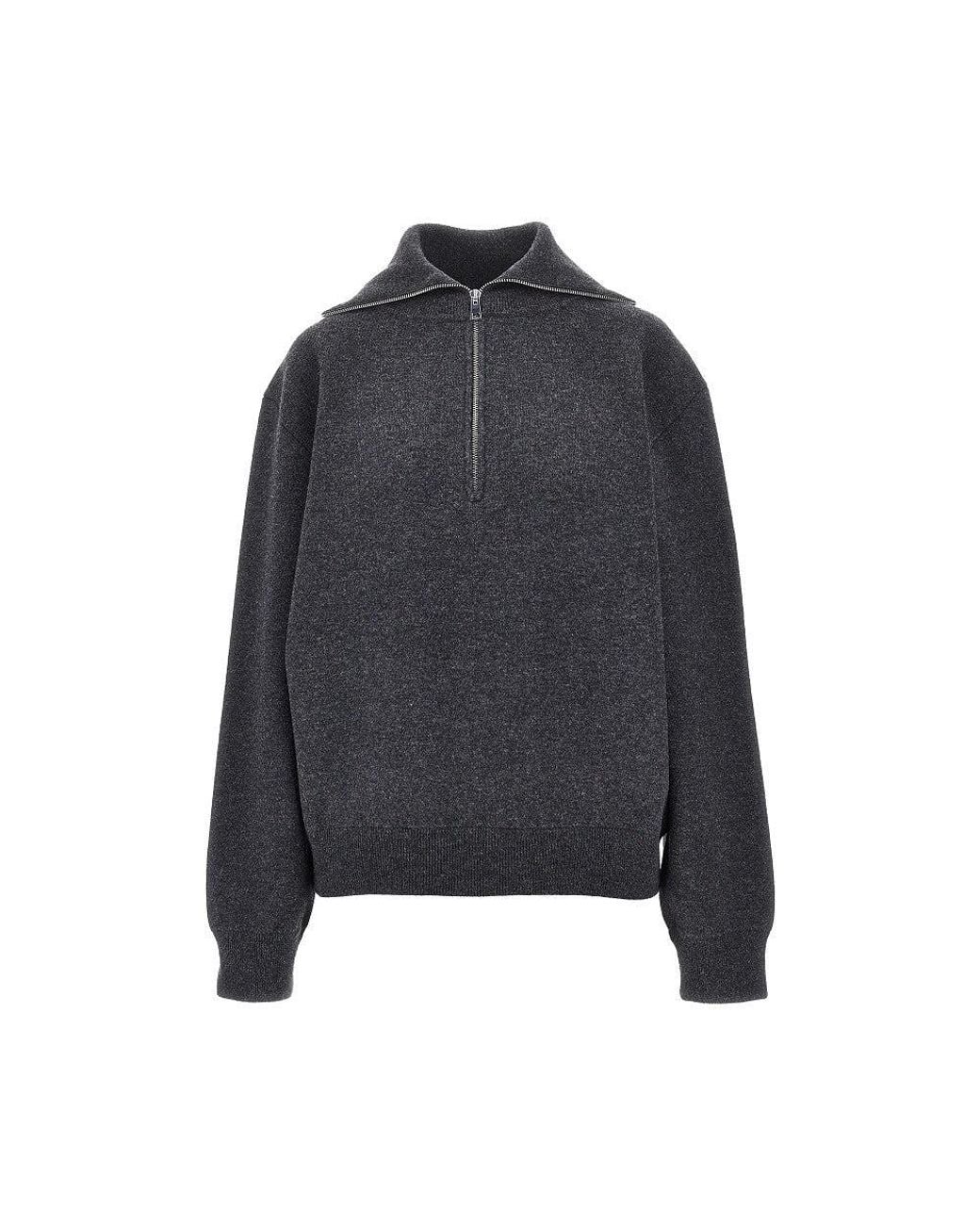 Rohe Blue Wool And Cashmere Half-Zip Sweater