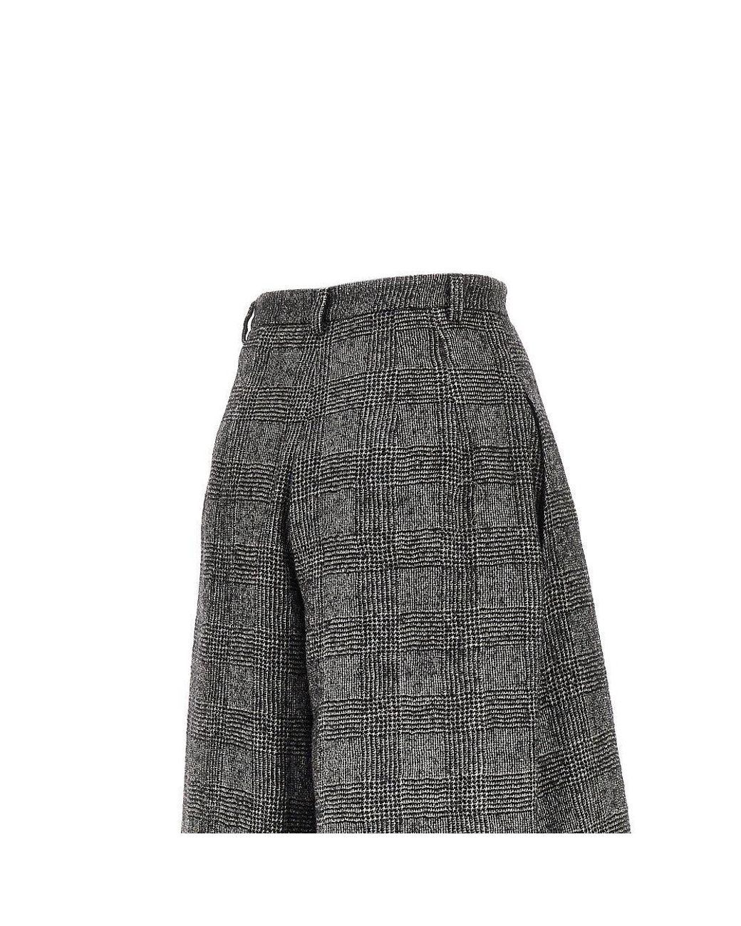 Emporio Armani Gray Prince Of Wales Wide-Leg Pants