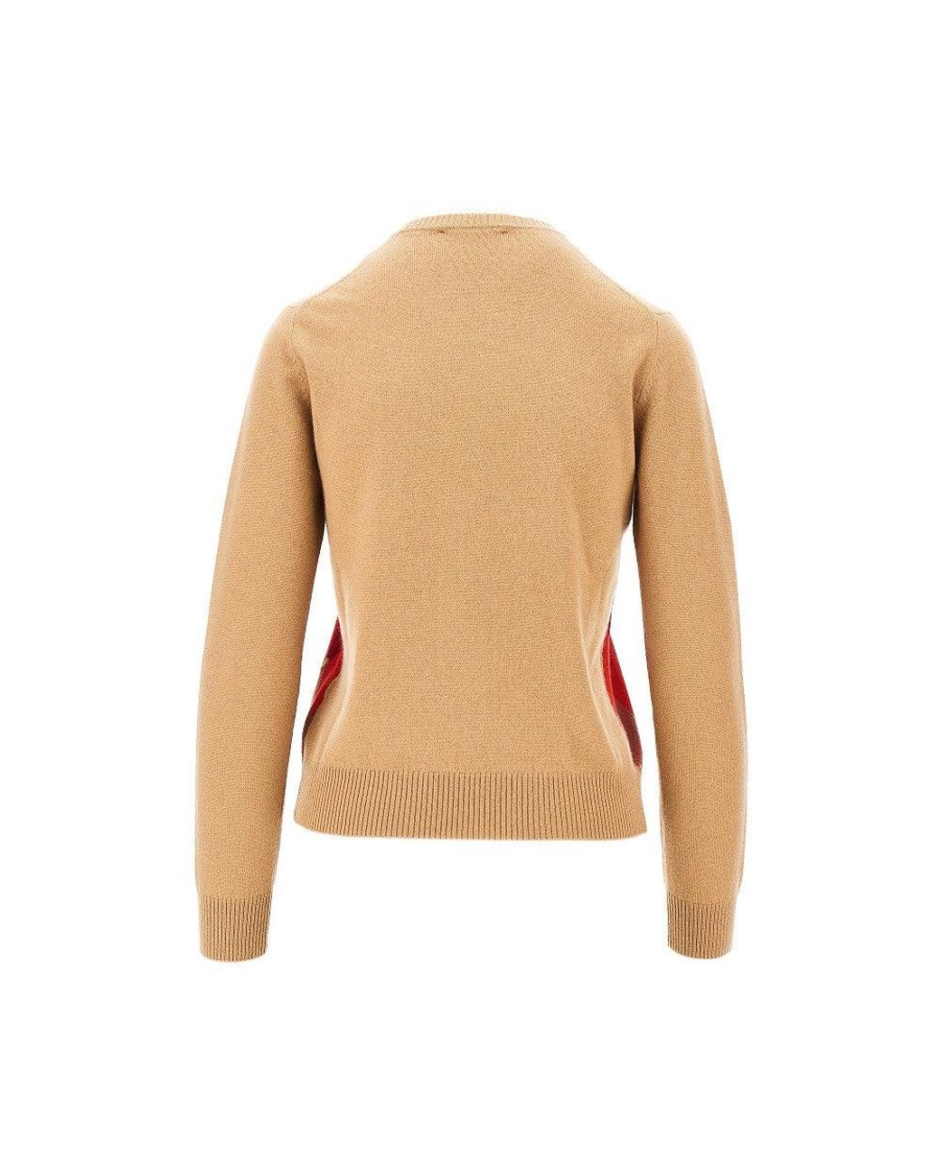 Ballantyne Red Cashmere Lozenge Sweater