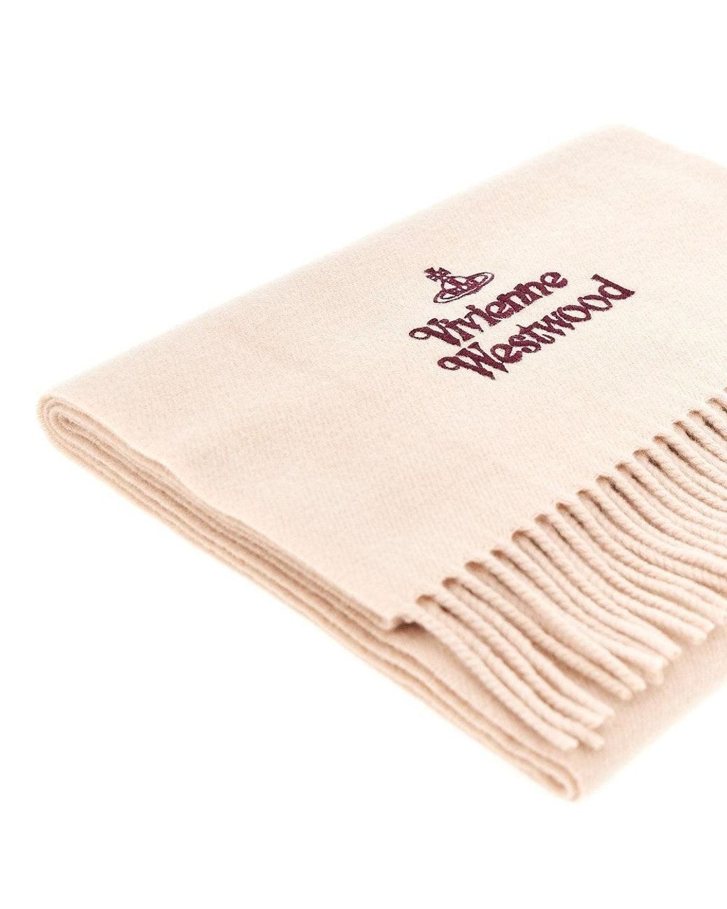 Vivienne Westwood Pink Logo Embroidery Scarf