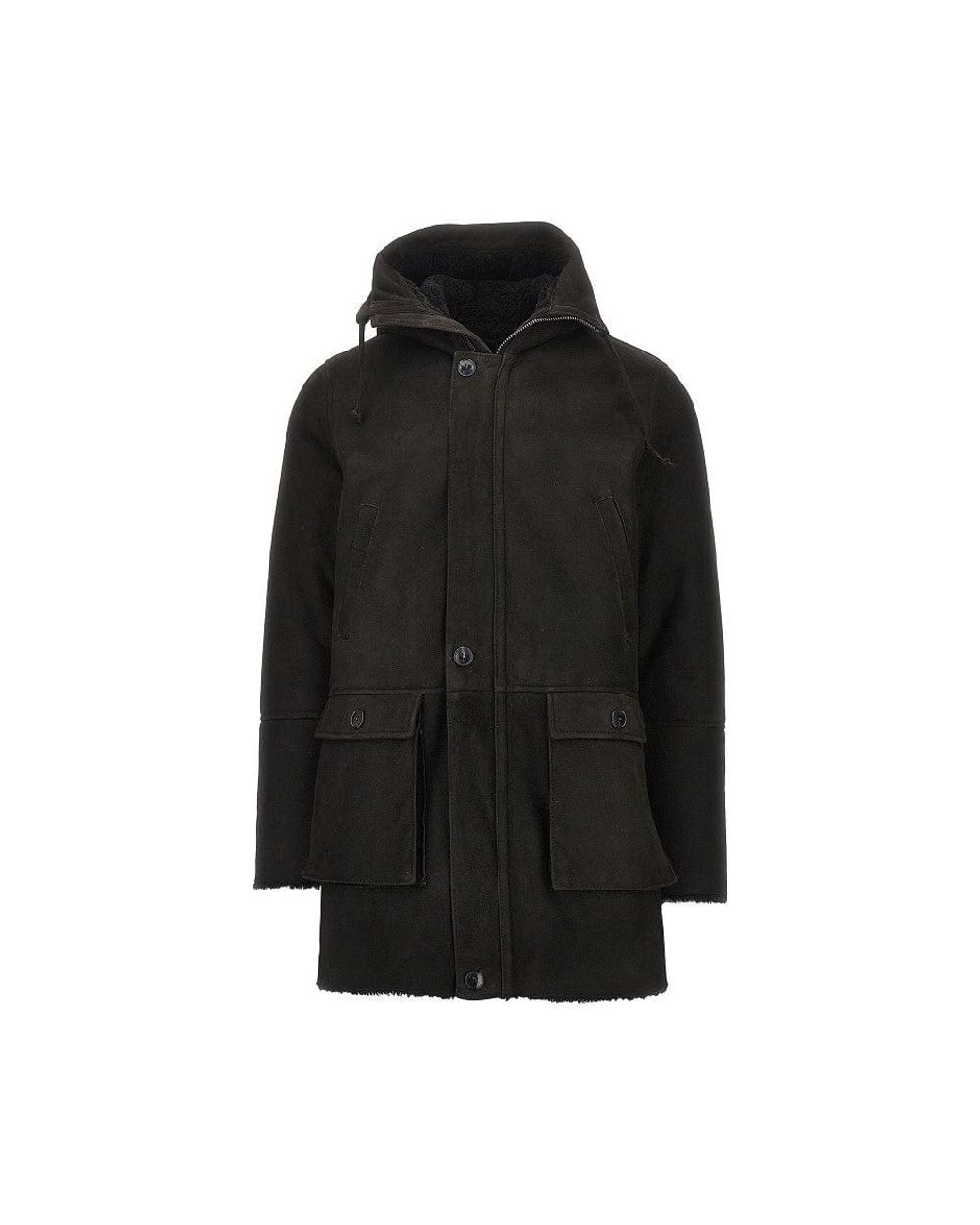 Dacute Black Shearling Parka for men