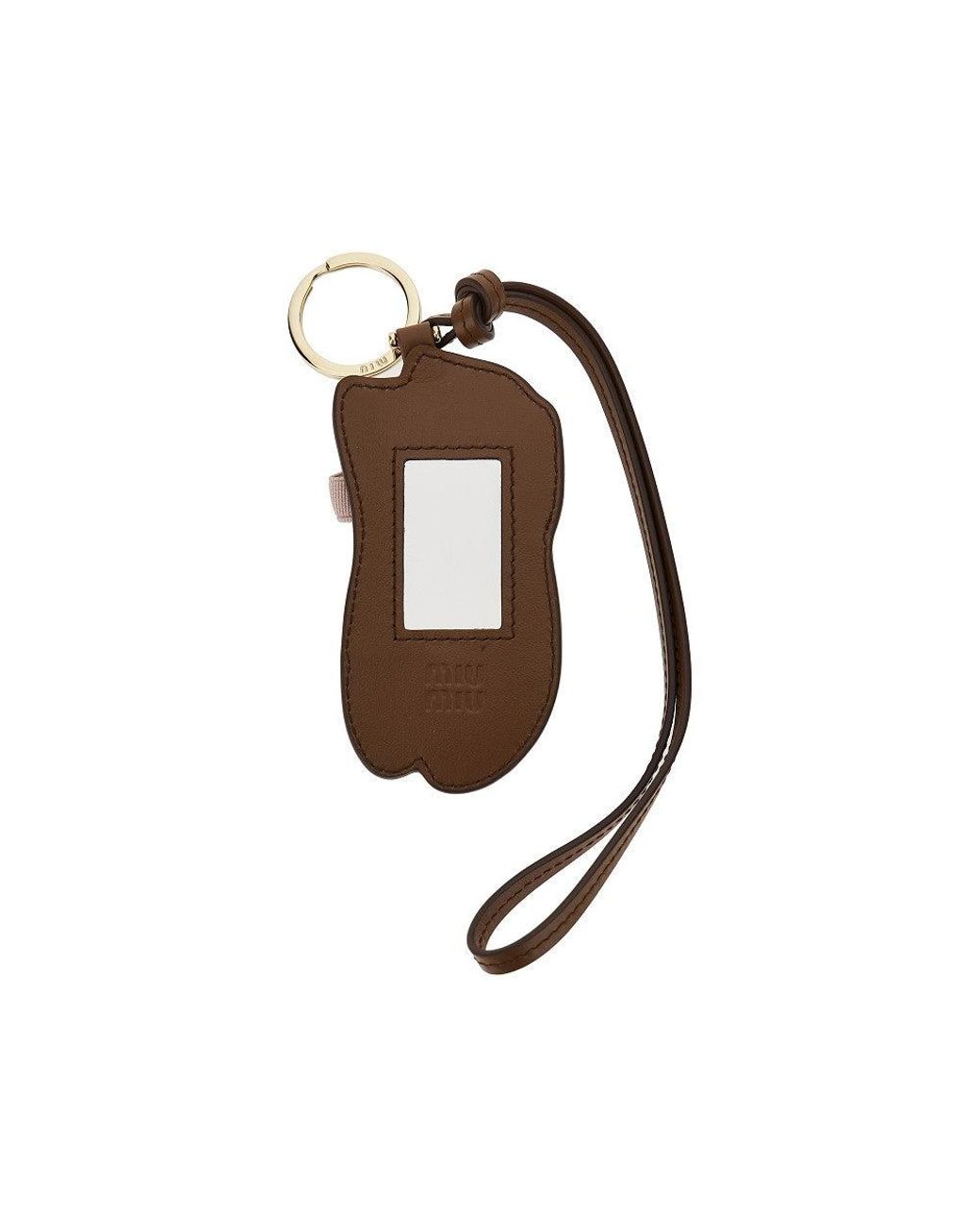 Miu Miu Leather Miu Ballet Key Holder Trick in Brown | Lyst UK