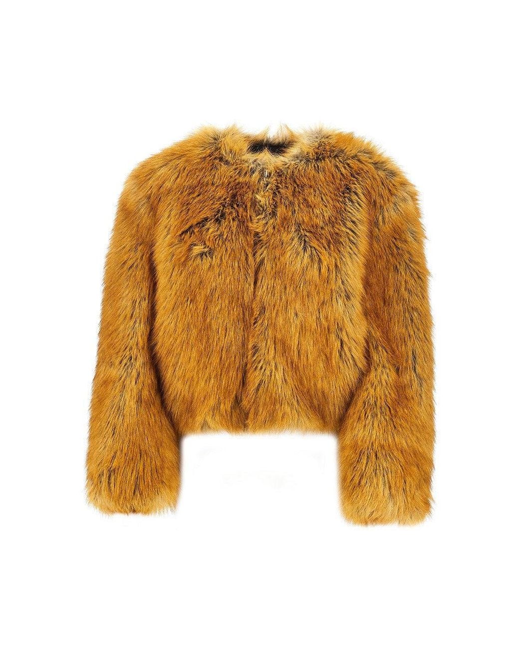 Stand Studio Yellow 'Karly' Faux Fur Jacket