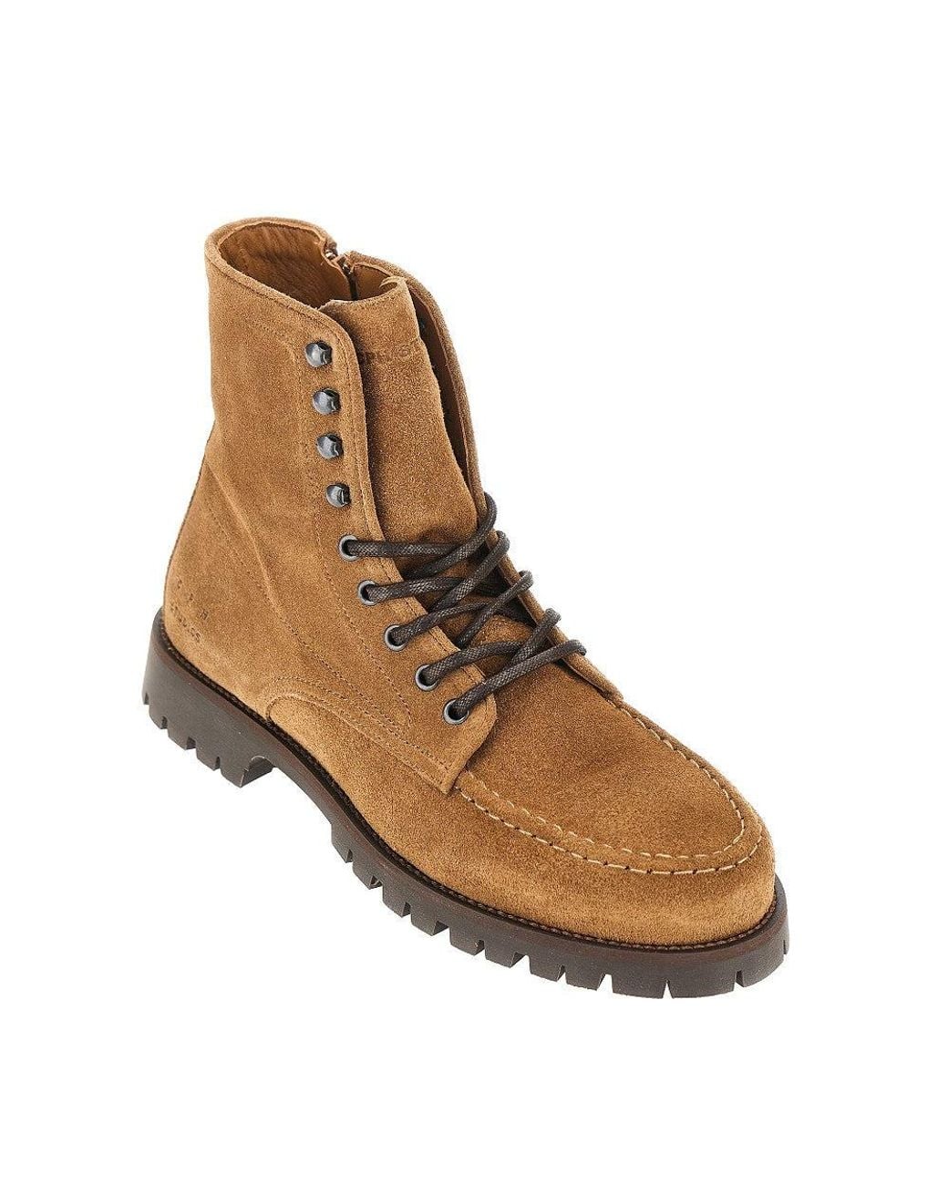 COPENHAGEN Brown Suede Leather Laced Boots for men