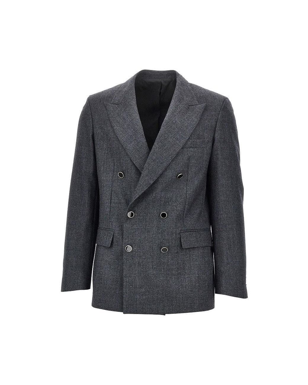 MARSĒM Black Prince Of Wales Wool-Blend Jacket for men