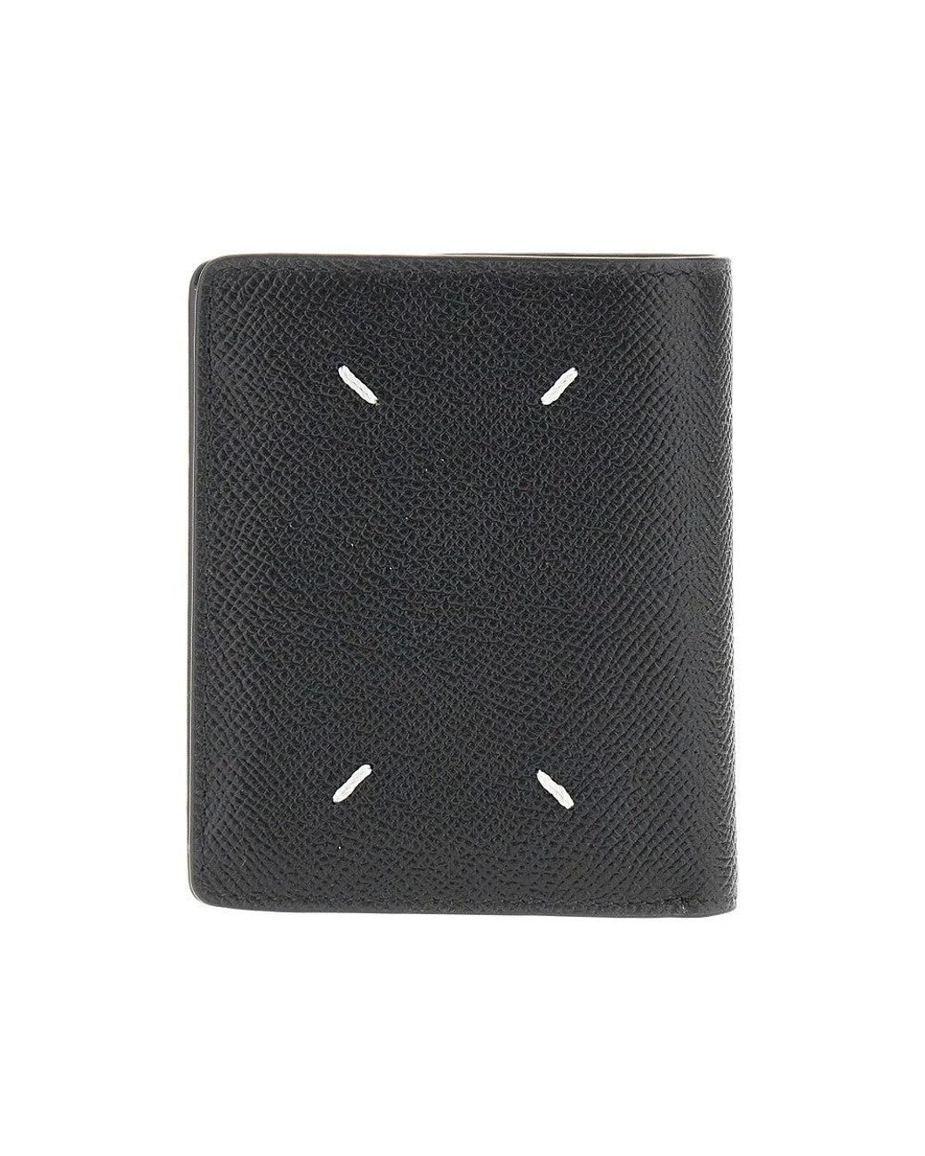 Maison Margiela Black 'Four Stitches' Leather Bi-Fold Wallet for men
