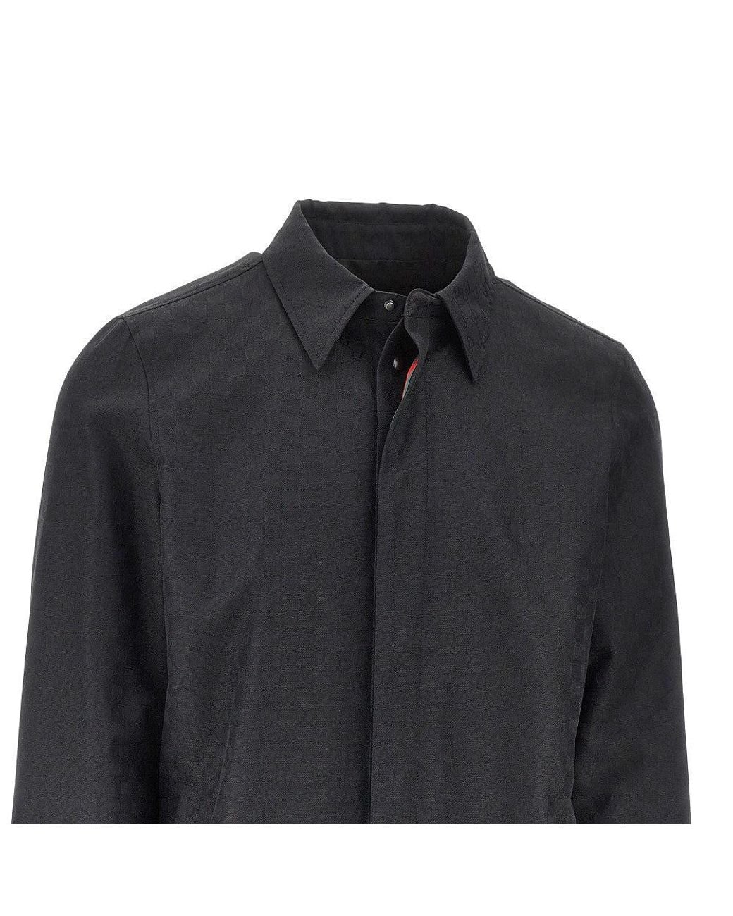 Gucci Black Gg Canvas Shirt Jacket for men