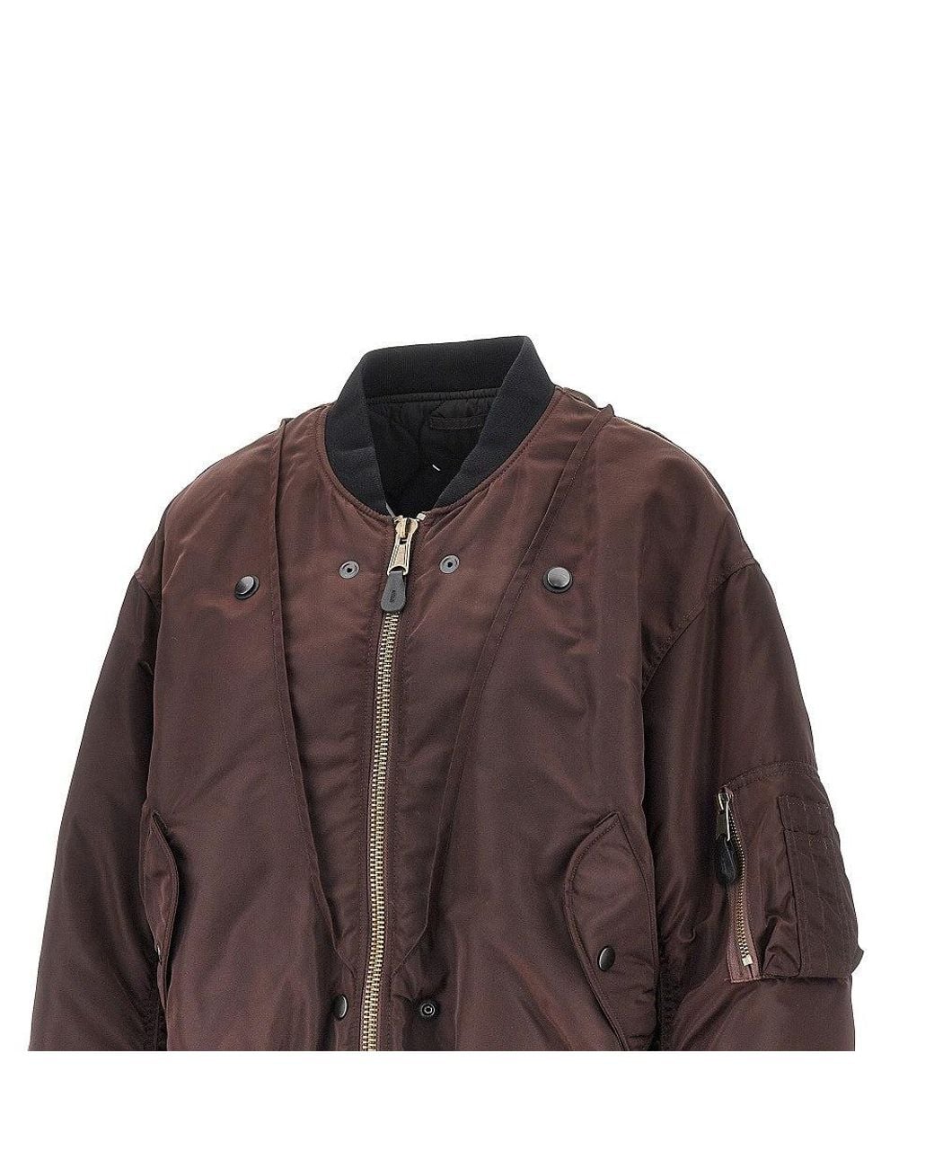 Maison Margiela Brown Reversible Padded Bomber Jacket