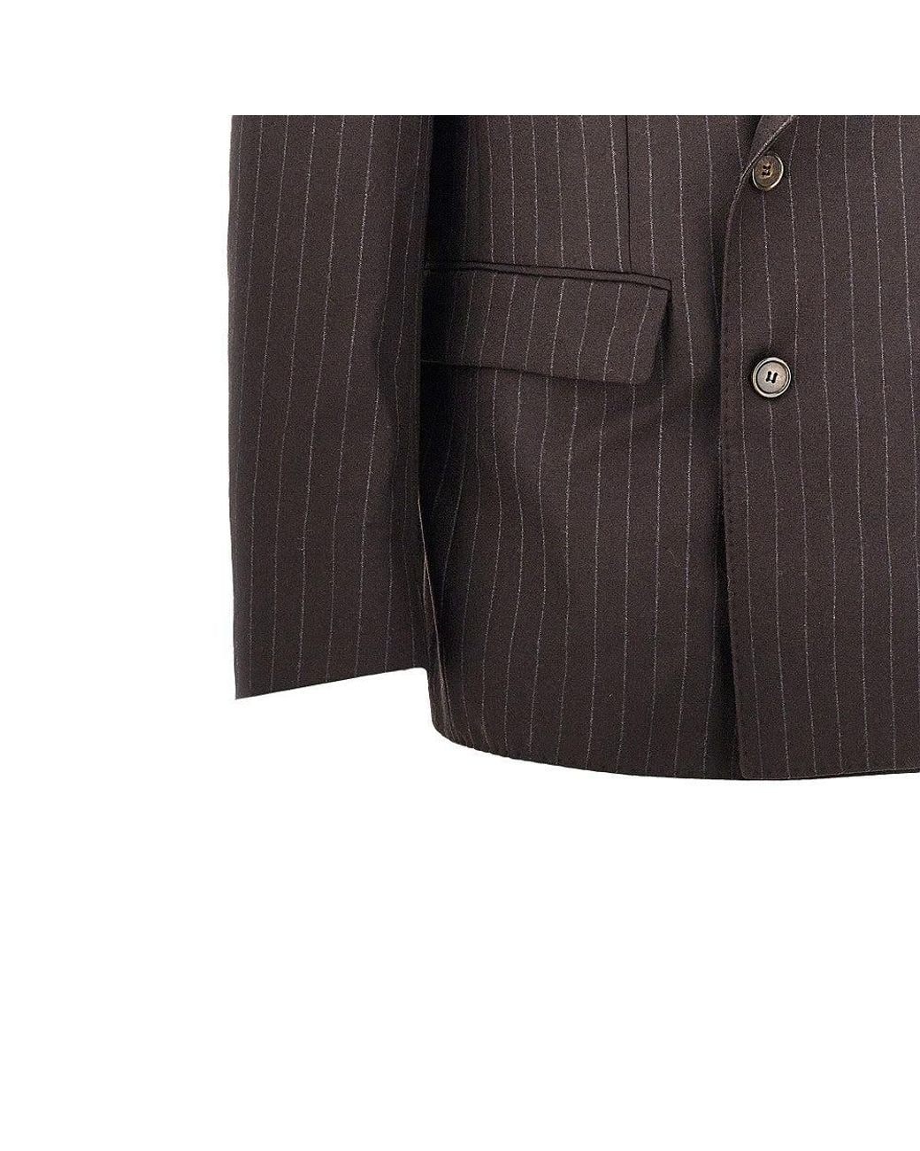 MARSĒM Black Pinstriped Wool-Blend Double-Breasted Jacket for men