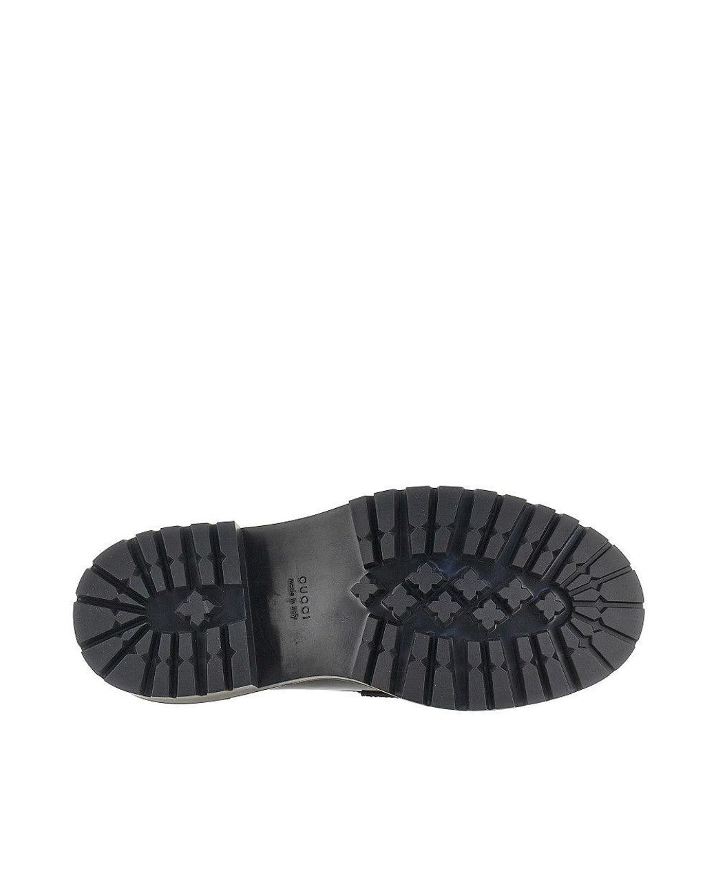 Gucci Blue Lug Sole Leather Loafers With Horsebit