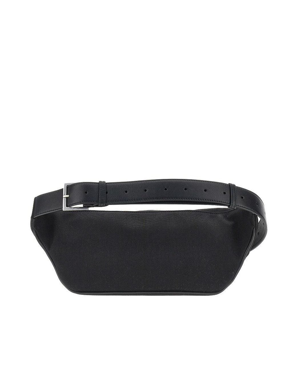 Saint Laurent Black 'Cassandre' Canvas Belt Bag for men