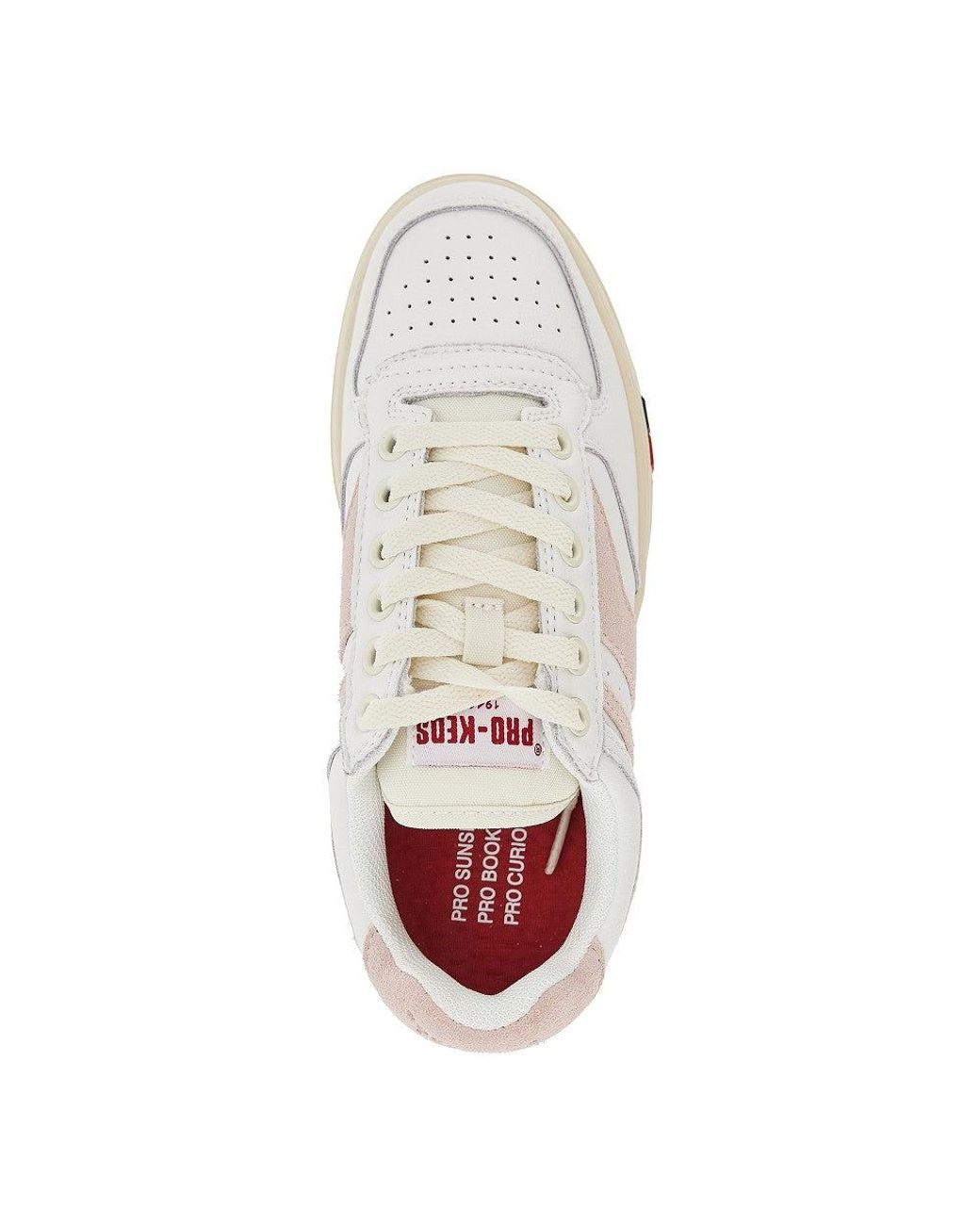 Pro Keds White 'Sky' Leather Sneakers