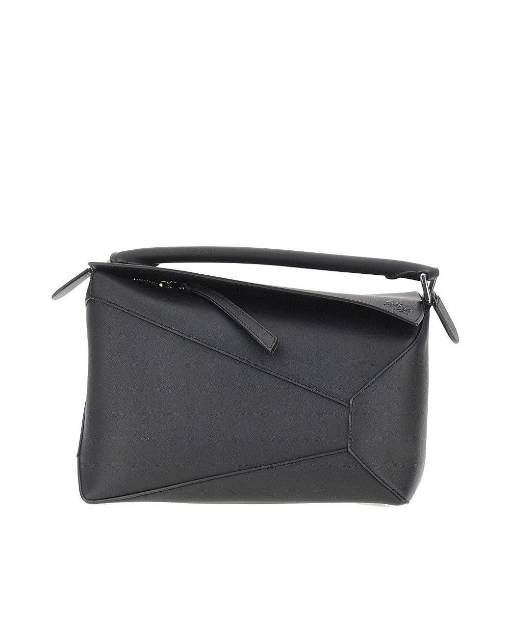 Loewe Black Leather Medium 'Puzzle Edge' Bag