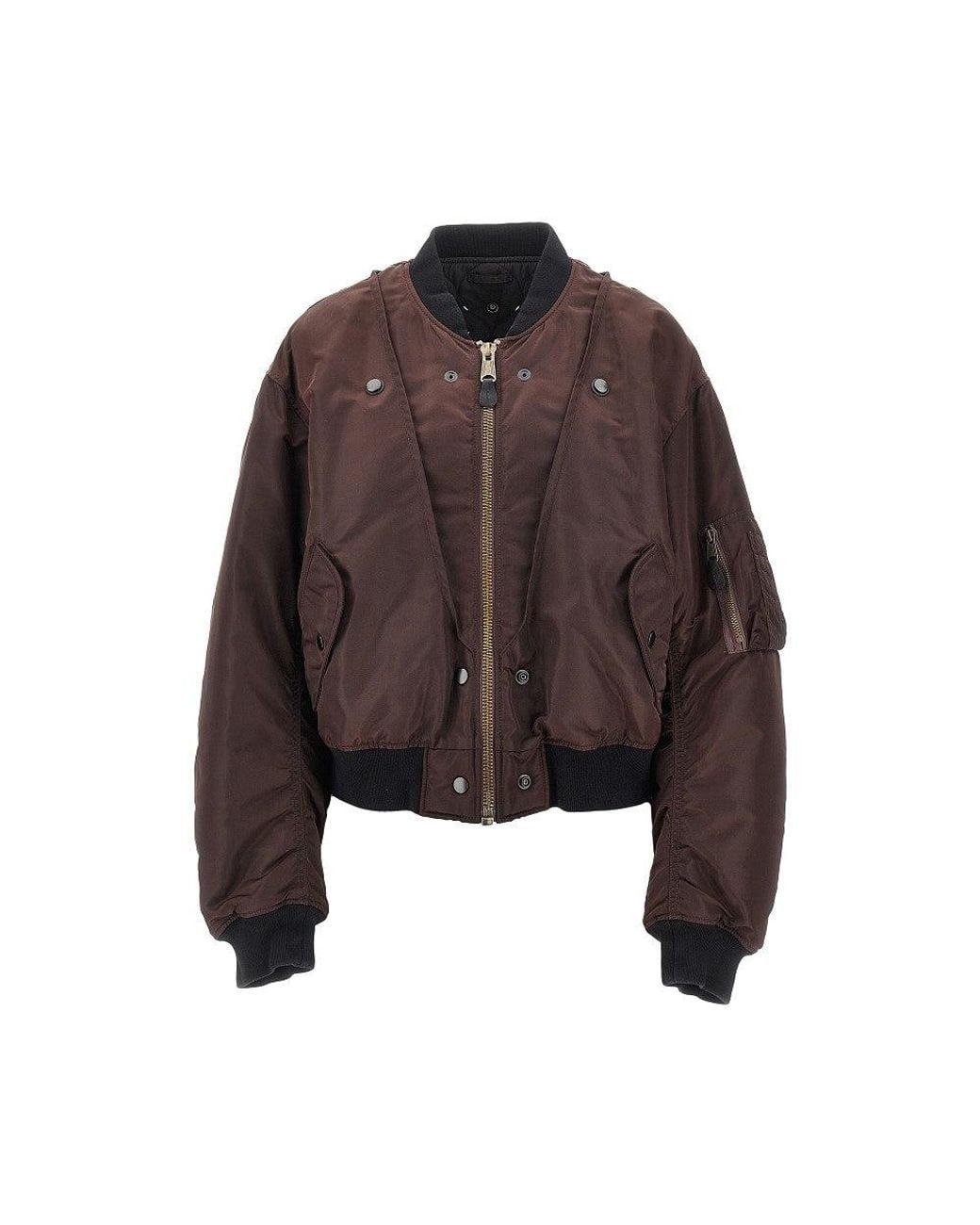 Maison Margiela Brown Reversible Padded Bomber Jacket