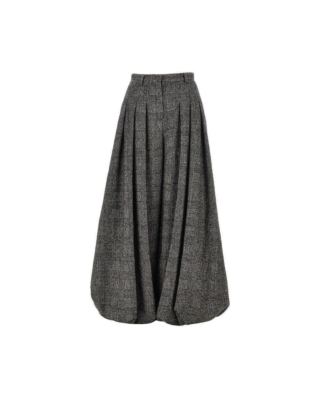 Emporio Armani Gray Prince Of Wales Wide-Leg Pants