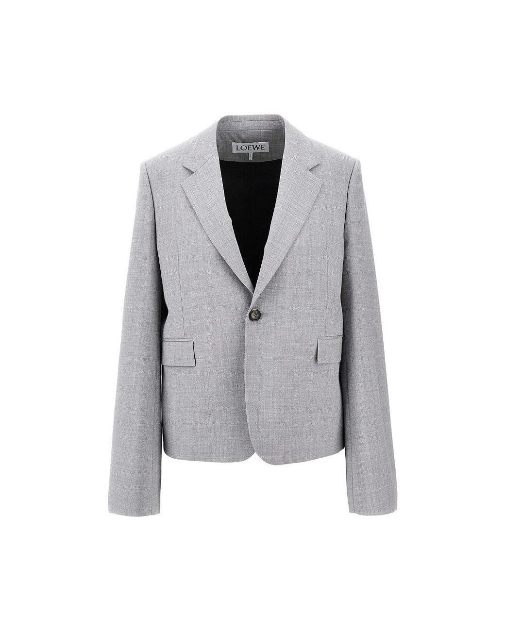 Loewe Gray Single-Breasted Jacket With Wide Sleeves