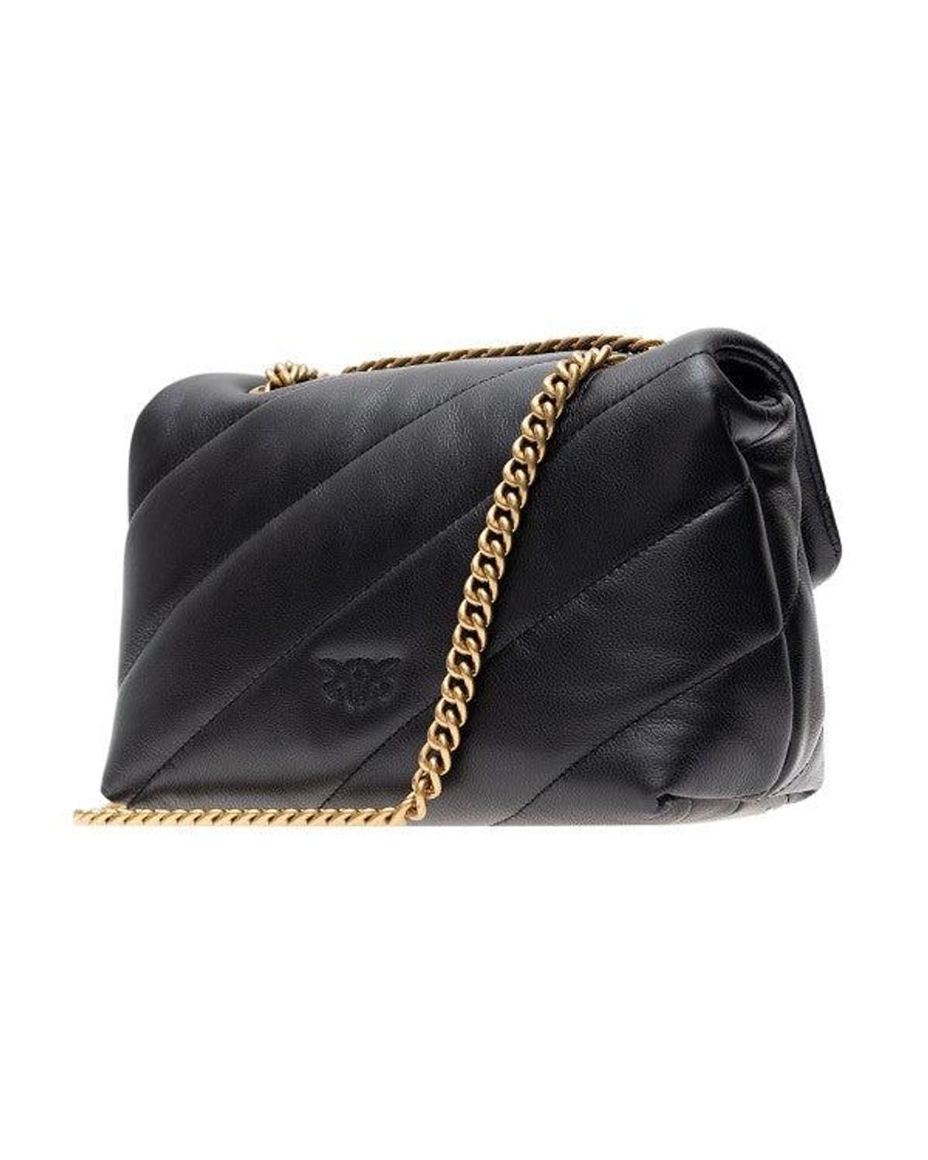 Pinko Black Love Mini Puff Nappa Leather Bag