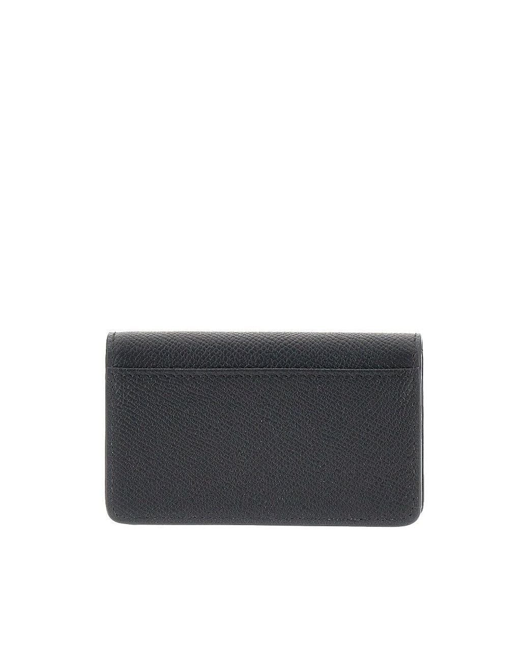 Maison Margiela Black Grained Leather Cardholder With Flap for men