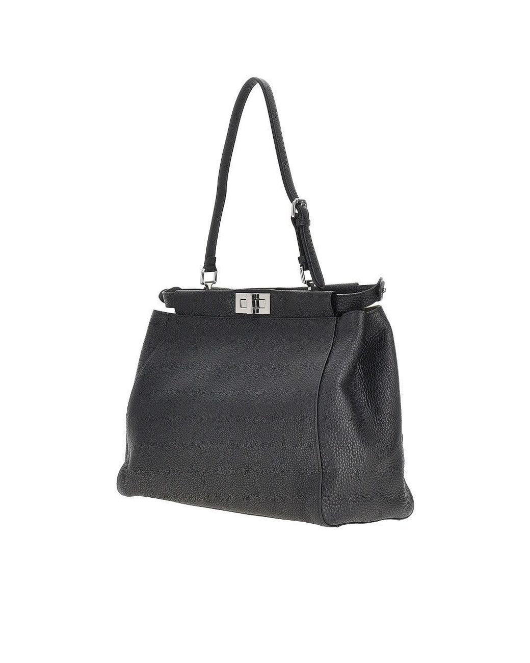 Fendi Black Cuoio Romano Large 'My Peekabo' Bag for men