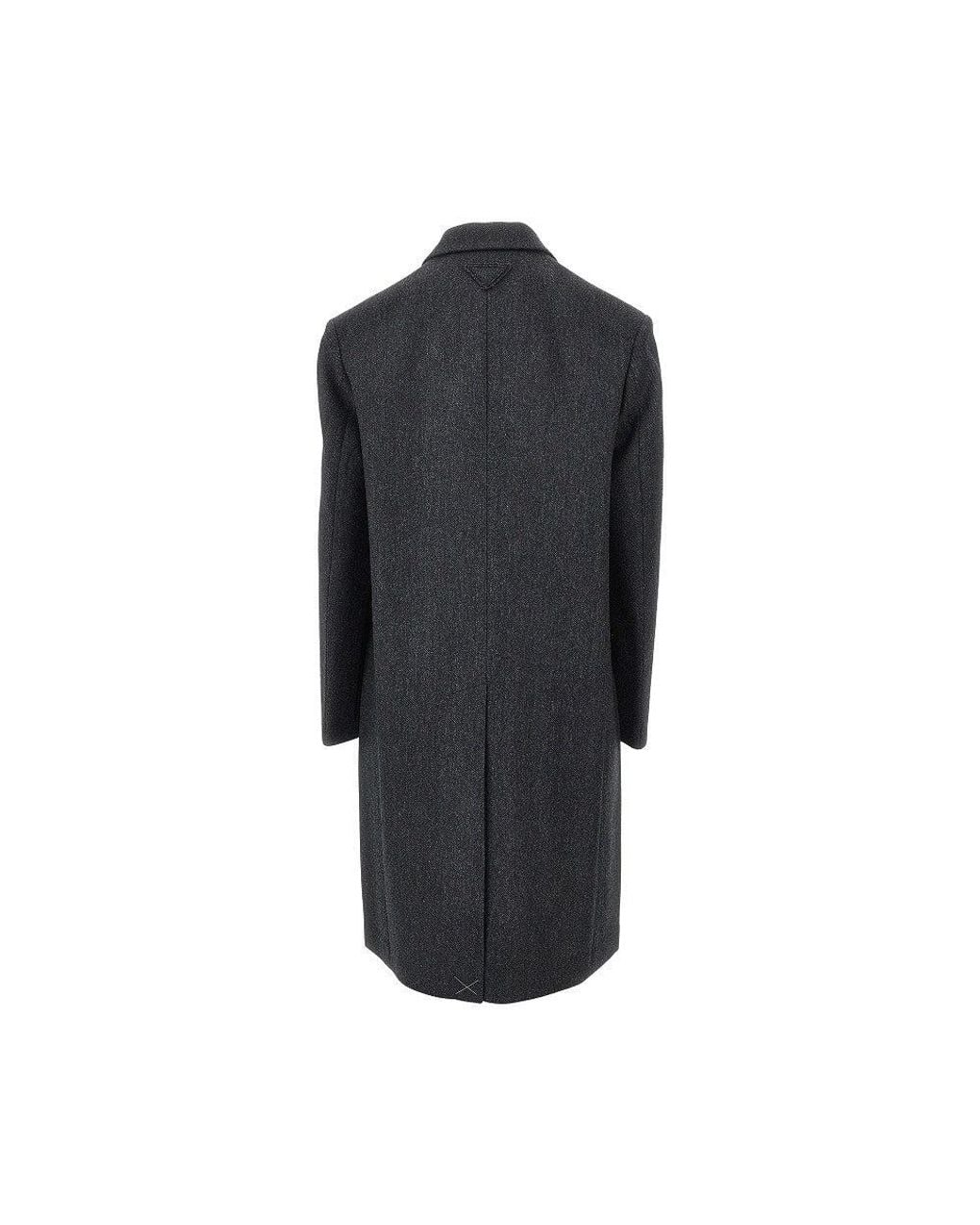 Prada Black Wool Double Single-Breasted Coat