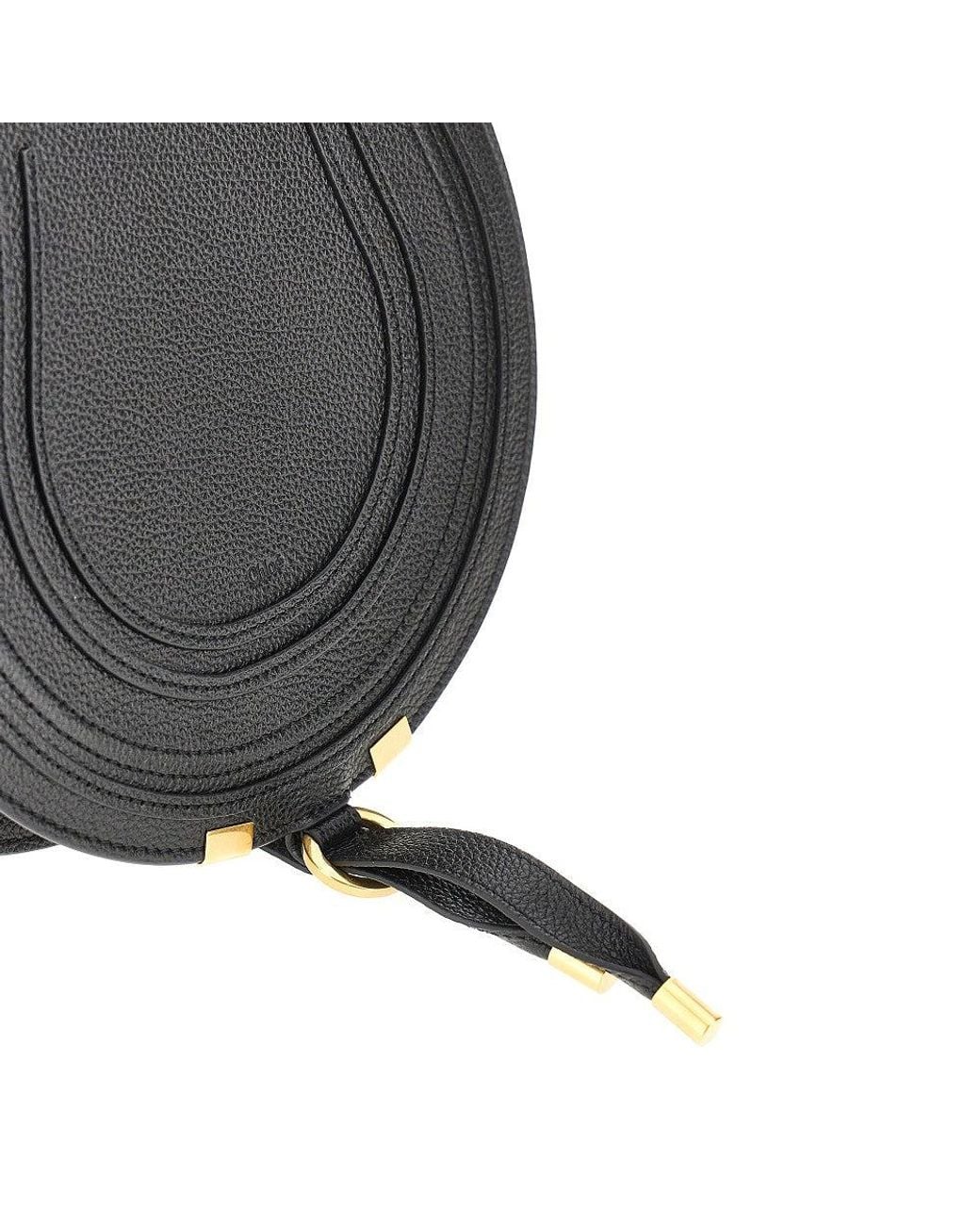 Chloé Gray Grained Leather 'Marcie' Saddle Bag