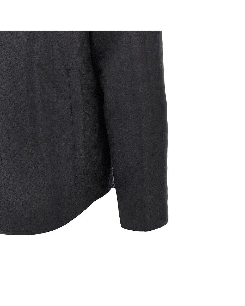 Gucci Black Gg Canvas Shirt Jacket for men
