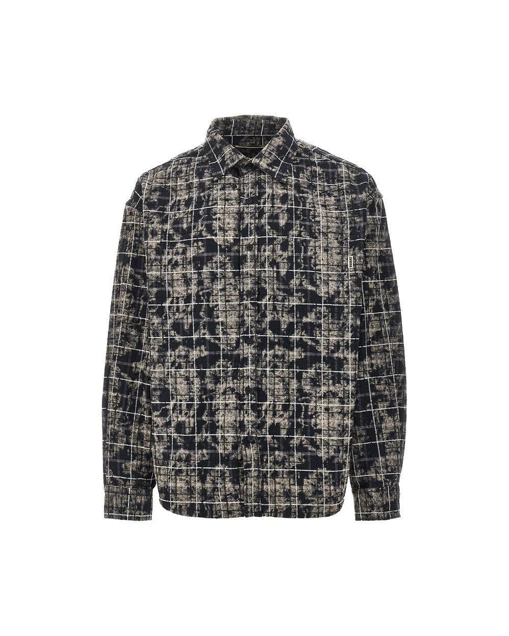 Woodbird Gray 'Wbjong Wash' Check Cotton Shirt for men