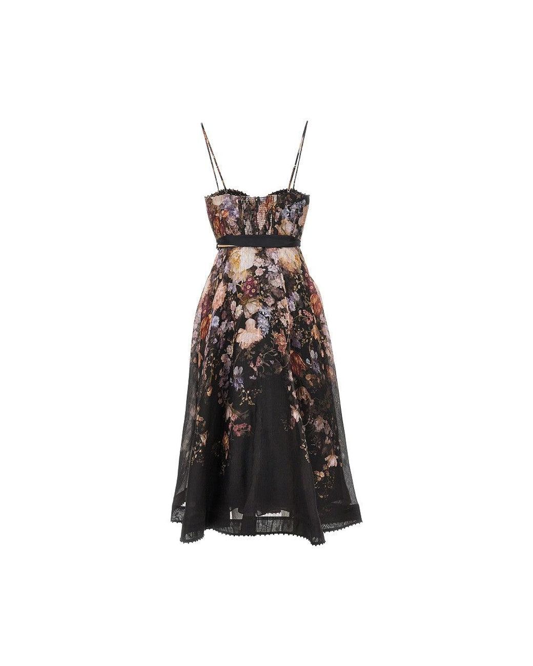 Zimmermann Black 'Valiant' Organdy Midi Dress