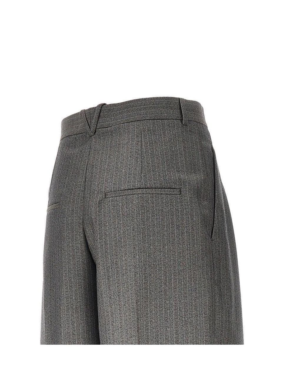 Bottega Veneta Gray Wool And Mohair Pants With Darts
