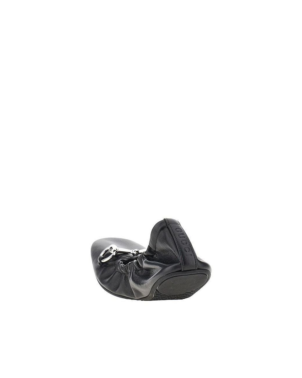 Gucci Black 'Prima' Leather Ballerinas With Horsebit