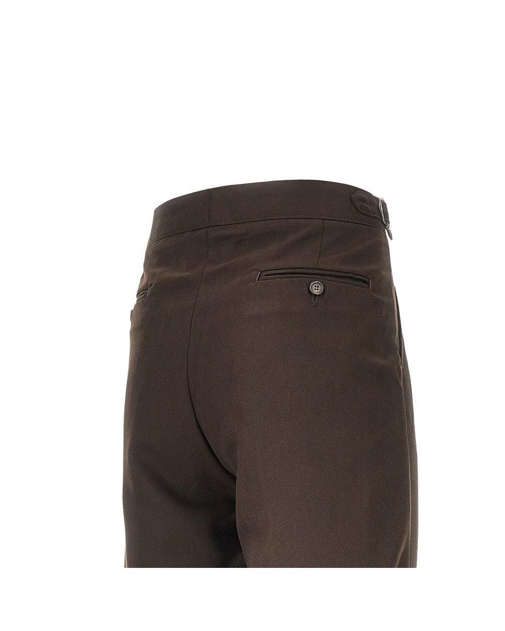 MARSĒM Brown Twill Pants With Darts for men