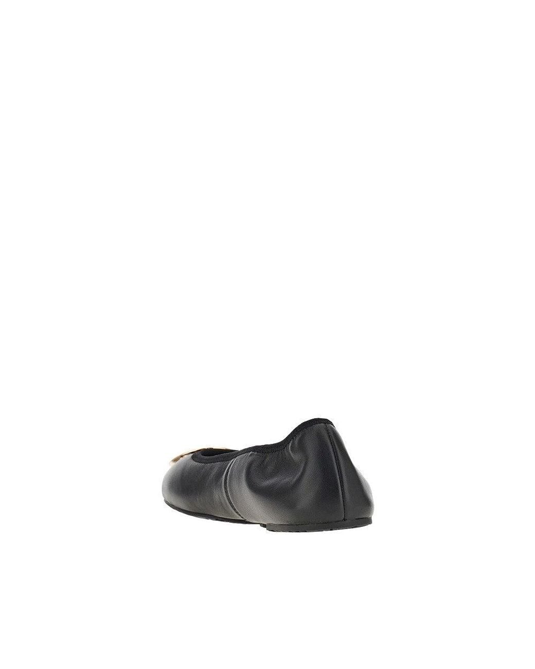 Tory Burch Black 'Reva' Nappa Leather Ballerinas