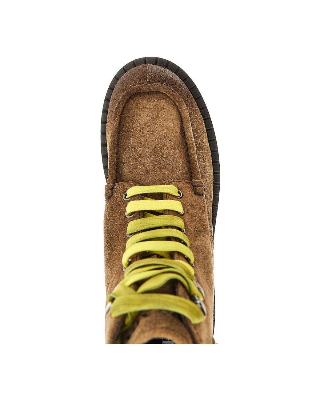 Prada Brown Old Effect Suede Leather Laced Boost for men