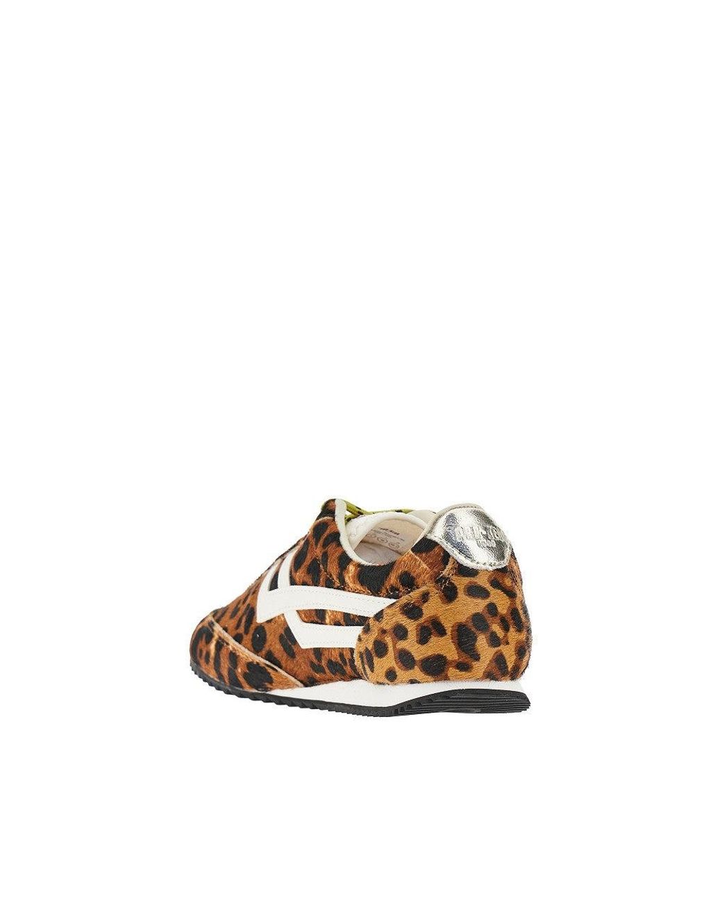 Pro Keds Brown Leo-Print Calf-Hair 'Racer 77' Sneakers
