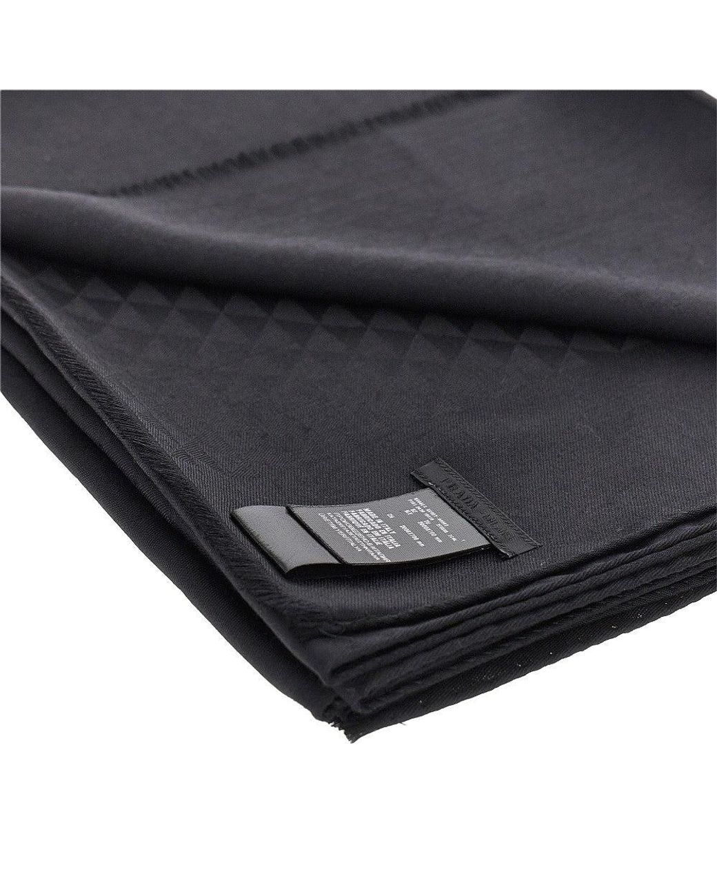 Prada Black Jacquard Wool And Silk Scarf for men