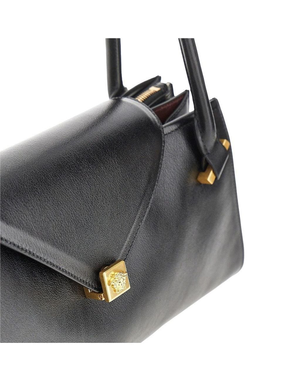 Versace Black Leather Medium 'Severine' Shoulder Bag